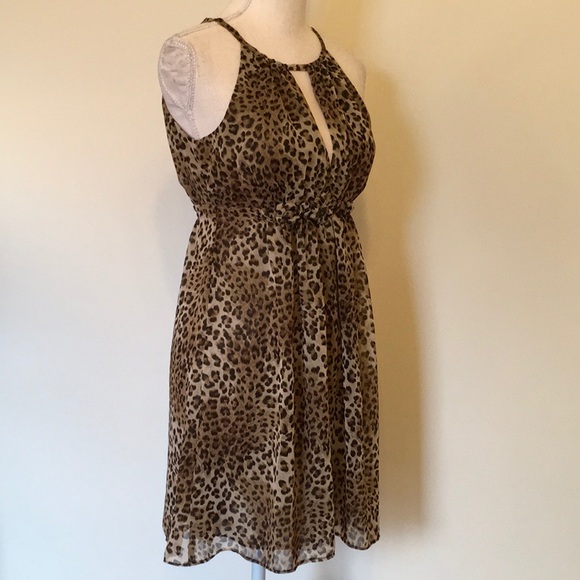 Ad:Hoc Brand Leopard Print Babydoll Mini Dress - Picture 4 of 8